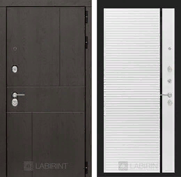 Входная металлическая дверь URBAN 22 - Белый софт, черная вставка