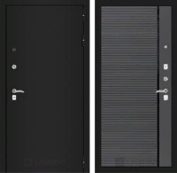 Входная металлическая дверь CLASSIC шагрень черная 22 - Графит софт, черная вставка