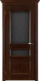Межкомнатная дверь Афродита античный орех, стекло мателюкс с гравировкой