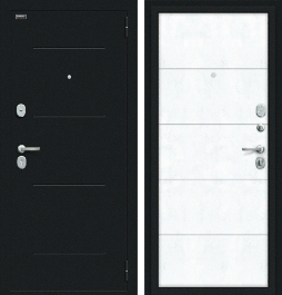 Входная металлическая дверь Граффити-1 Инсайд Букле черное/Snow Art