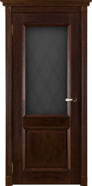 Межкомнатная дверь Афина античный орех, стекло мателюкс с гравировкой