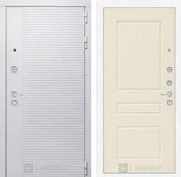 Входная металлическая дверь PIANO WHITE 03 - Крем софт