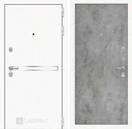 Входная металлическая дверь Лайн WHITE 24 - Бетон светлый