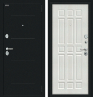 Входная металлическая дверь Мило Букле черное/Bianco Veralinga