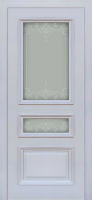 Межкомнатная дверь Неаполь 2 шпон серый шелк Ral 7047, стекло Верокко