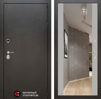 Входная металлическая дверь SILVER с Зеркалом Максимум - Софт Грей