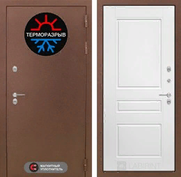 Входная металлическая дверь Термо Магнит 03 - Белый софт