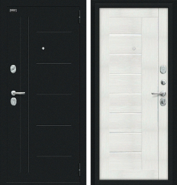Входная металлическая дверь Проф Букле черное/Bianco Veralinga