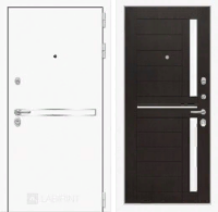 Входная металлическая дверь Лайн WHITE 02 - Венге, стекло белое