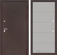 Входная металлическая дверь CLASSIC антик медный 13 - Грей софт