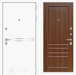 Входная металлическая дверь Лайн WHITE 03 - Орех бренди