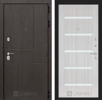 Входная металлическая дверь URBAN 01 - Сандал белый, стекло белое