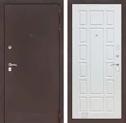Входная металлическая дверь CLASSIC антик медный 12 - Белое дерево