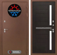 Входная металлическая дверь Термо Магнит 02 - Венге, стекло белое-copy