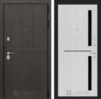 Входная металлическая дверь URBAN 02 - Сандал белый, стекло черное