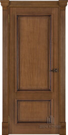 Межкомнатная дверь Корсика Patina Antico с широким фигурным багетом, глухая