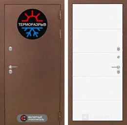 Входная металлическая дверь Термо Магнит 13 - Белый софт