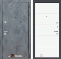 Входная металлическая дверь Бетон 13 - Белый софт