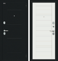 Входная металлическая дверь Сити Kale Букле черное/Off-white