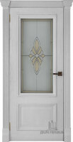Межкомнатная дверь Корсика perla с широким фигурным багетом, стекло Маэстро
