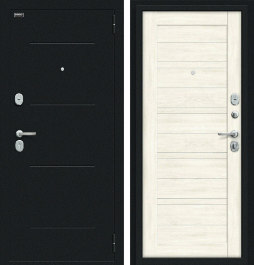 Входная металлическая дверь Сити Kale Букле черное/Nordic Oak