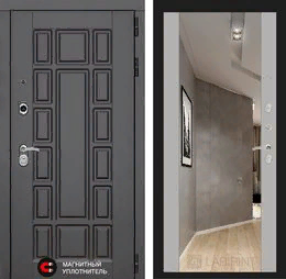 Входная металлическая дверь Нью-Йорк с Зеркалом Максимум - Софт Грей