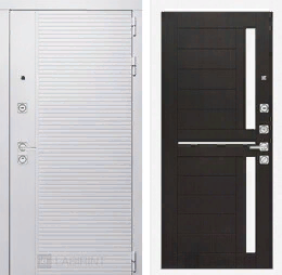 Входная металлическая дверь PIANO WHITE 02 - Венге, стекло белое