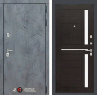 Входная металлическая дверь Бетон 02 - Венге, стекло белое