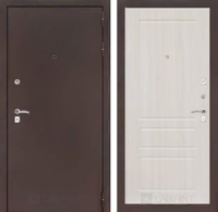 Входная металлическая дверь CLASSIC антик медный 03 - Сандал белый