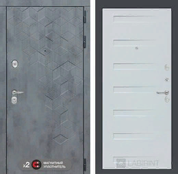 Входная металлическая дверь Бетон 14 - Дуб кантри белый горизонтальный