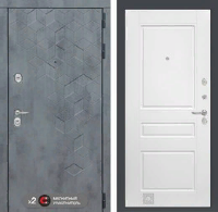 Входная металлическая дверь Бетон 03 - Белый софт