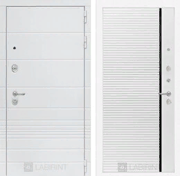 Входная металлическая дверь Трендо 22 - Белый софт, черная вставка