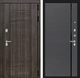 Входная металлическая дверь SCANDI 22 - Графит софт, черная вставка