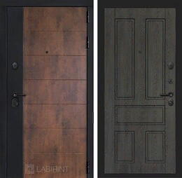 Входная металлическая дверь ТЕХНО 10 - Дуб филадельфия графит