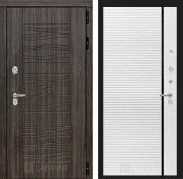 Входная металлическая дверь SCANDI 22 - Белый софт, черная вставка