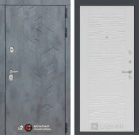 Входная металлическая дверь Бетон 06 - Белое дерево