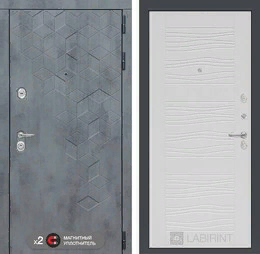 Входная металлическая дверь Бетон 06 - Белое дерево
