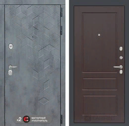 Входная металлическая дверь Бетон 03 - Орех премиум