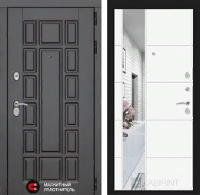 Входная металлическая дверь Нью-Йорк с Зеркалом 19 - Белый софт