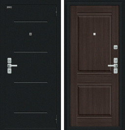 Входная металлическая дверь Нео Букле черное/Wenge Veralinga